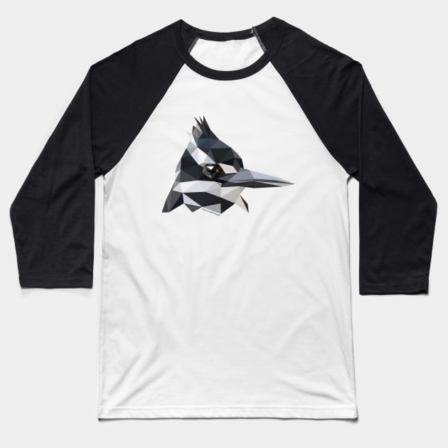 Pied Kingfisher Baseball T-Shirt by GeometricWildlife